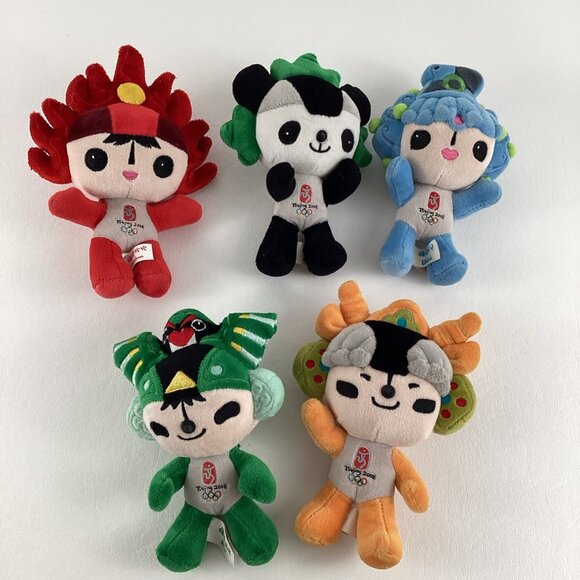 Beijing Summer Olympics 2008 Plush Stuffed Animal Toy Lot...